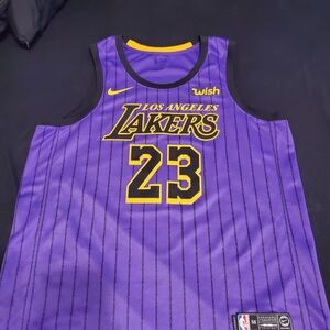 Nike Lakers Purple and Yellow Basketball Jersey